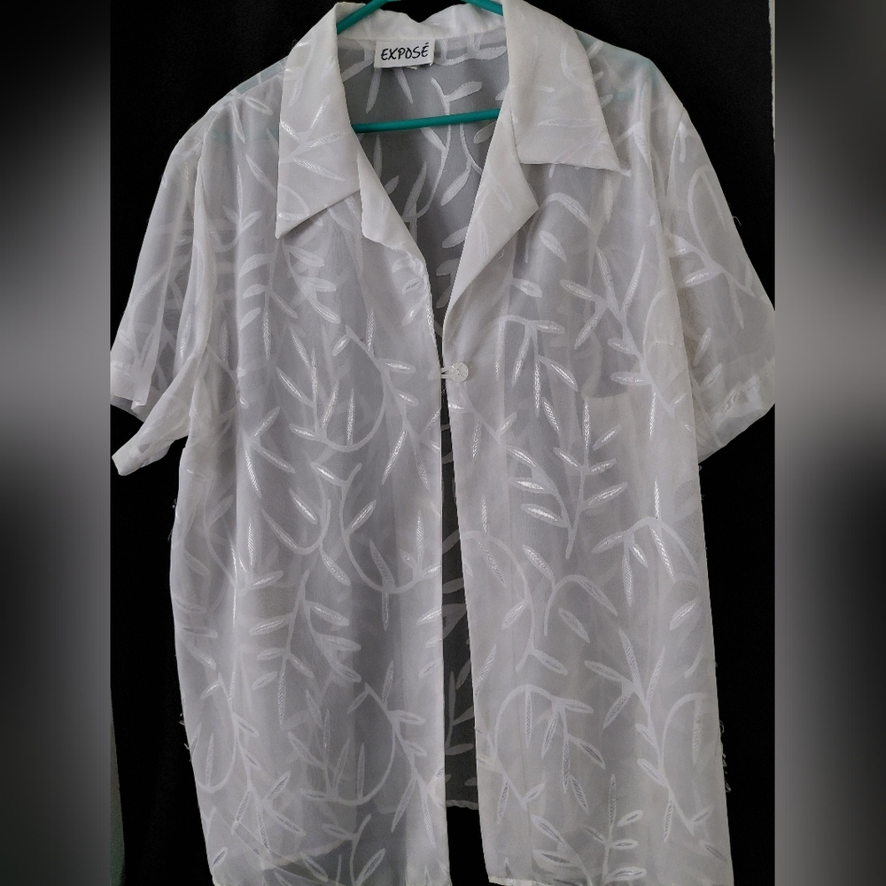 Expose White Sheer Womans Blouse